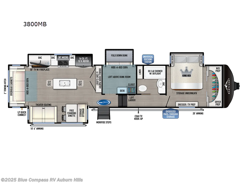 Call now about this 2026 East to West Blackthorn 3800MB! 2026 East to West Blackthorn 3800MB - New Fifth Wheel For Sale by Blue Compass RV Auburn Hills in Auburn Hills, Michigan features Slideout