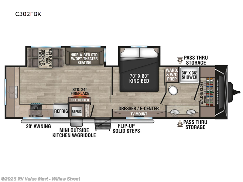 Call now about this 2025 K-Z Connect C302FBK! 2025 K-Z Connect C302FBK - New Travel Trailer For Sale by RV Value Mart - Willow Street in Willow Street, Pennsylvania features Slideout