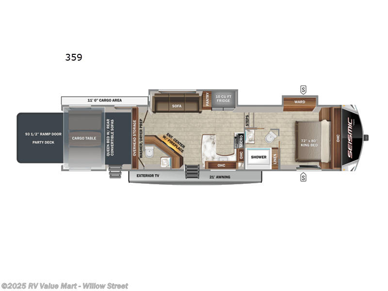 Call now about this 2022 Jayco Seismic 359! 2022 Jayco Seismic 359 - Used Toy Hauler For Sale by RV Value Mart - Willow Street in Willow Street, Pennsylvania features Slideout
