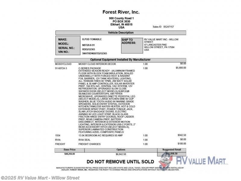 Contact us now about this 2026 Forest River No Boundaries NB20.8! 2026 No Boundaries NB20.8 by Forest River from RV Value Mart - Willow Street in Willow Street, Pennsylvania