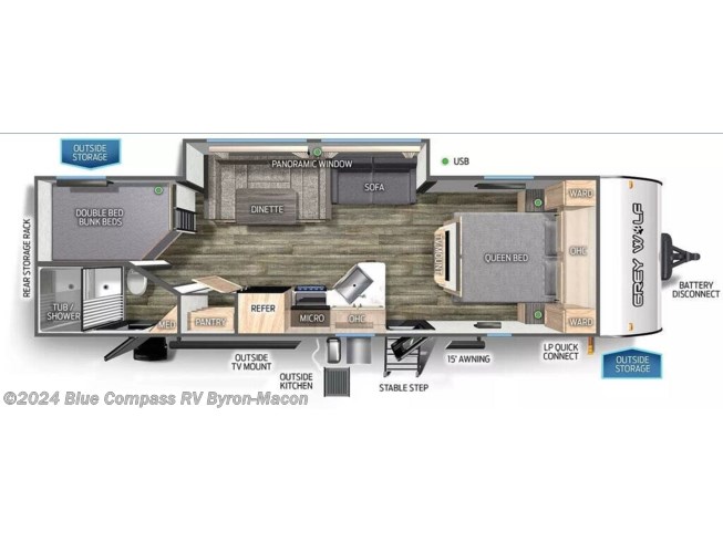 2024 Forest River Grey Wolf 26DBH - New Travel Trailer For Sale by Blue Compass RV Macon in Byron, Georgia