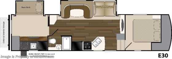 2014 Heartland RV ElkRidge Extreme Light E30 Bunk Model W/2 Slides &amp; Ext Kitc Floorplan