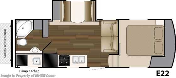2014 Heartland RV ElkRidge Extreme Light E22 W/Slide &amp; Ext Kitchen Floorplan