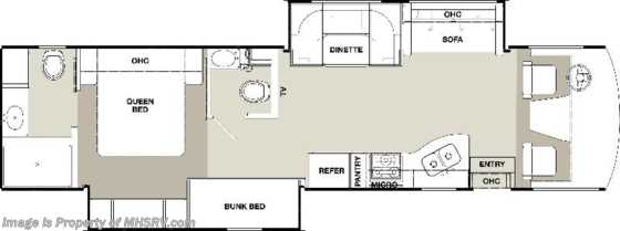 2014 Coachmen Mirada 35BH Bunk House, Res Fridge, Bath 1/2, 39&quot; TV Floorplan