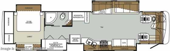 2014 Forest River Charleston 430BH Bunk House W/4 Slides, Stack W&amp;D, 10K Gen Floorplan