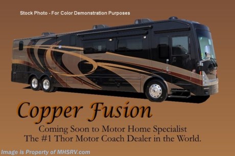 /TX 1/1/15 &lt;a href=&quot;http://www.mhsrv.com/thor-motor-coach/&quot;&gt;&lt;img src=&quot;http://www.mhsrv.com/images/sold-thor.jpg&quot; width=&quot;383&quot; height=&quot;141&quot; border=&quot;0&quot;/&gt;&lt;/a&gt;
Receive a $2,000 VISA Gift Card with purchase from Motor Home Specialist while supplies last. MHSRV is donating $1,000 to Cook Children&#39;s Hospital for every new RV sold in the month of December, 2014 helping surpass our 3rd annual goal total of over 1/2 million dollars!   Family Owned &amp; Operated and the #1 Volume Selling Motor Home Dealer in the World as well as the #1 Thor Motor Coach Dealer in the World. &lt;object width=&quot;400&quot; height=&quot;300&quot;&gt;&lt;param name=&quot;movie&quot; value=&quot;//www.youtube.com/v/Pkz6nTY9Br4?version=3&amp;amp;hl=en_US&quot;&gt;&lt;/param&gt;&lt;param name=&quot;allowFullScreen&quot; value=&quot;true&quot;&gt;&lt;/param&gt;&lt;param name=&quot;allowscriptaccess&quot; value=&quot;always&quot;&gt;&lt;/param&gt;&lt;embed src=&quot;//www.youtube.com/v/Pkz6nTY9Br4?version=3&amp;amp;hl=en_US&quot; type=&quot;application/x-shockwave-flash&quot; width=&quot;400&quot; height=&quot;300&quot; allowscriptaccess=&quot;always&quot; allowfullscreen=&quot;true&quot;&gt;&lt;/embed&gt;&lt;/object&gt; MSRP $400,134. New 2015 Thor Motor Coach Tuscany with 3 slides including a full wall slide: Model 45AT (Bath &amp; 1/2) - This luxury diesel motor home measures approximately 44 feet 11 inches in length and is highlighted by a passenger side full wall slide-out room, 60 inch HD TV, fireplace, king bed, diesel fired Aqua Hot, stackable washer/dryer, residential refrigerator, dishwasher drawer, exterior entertainment center, 450 HP Cummins diesel engine, Freightliner tag axle chassis with IFS (Independent Front Suspension), Allison 6-speed automatic transmission, high polished aluminum wheels, (2) stage Jacobs brake, dual fuel fills, full length stainless stone guard, fully automatic (4) point leveling system &amp; much more. Options include a Winegard Trav&#39;ler HD Satellite and a large over head LCD TV. New features for the 2015 Tuscany include a 10KW generator, (3) 15K BTU low-profile roof A/C&#39;s with heat pumps, LED light on the patio and door awnings, new designer wainscoting wallboard features, Uniguard metal wraps on all slide toppers, a 40 inch exterior TV and MUCH more. For additional coach information, brochures, window sticker, videos, photos, Tuscany reviews &amp; testimonials as well as additional information about Motor Home Specialist and our manufacturers please visit us at MHSRV .com or call 800-335-6054. At Motor Home Specialist we DO NOT charge any prep or orientation fees like you will find at other dealerships. All sale prices include a 200 point inspection, interior &amp; exterior wash &amp; detail of vehicle, a thorough coach orientation with an MHS technician, an RV Starter&#39;s kit, a nights stay in our delivery park featuring landscaped and covered pads with full hook-ups and much more. WHY PAY MORE?... WHY SETTLE FOR LESS?