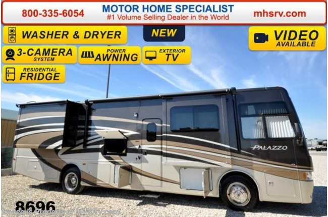 2015 Thor Motor Coach Palazzo 35.1 W/46&quot; TV, Pwr. OH Bunk, Res. Fridge