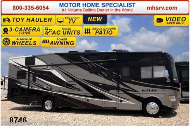 2014 Thor Motor Coach Outlaw Toy Hauler 37LS Garage, 26K Chassis, Pwr. Bunk, 4 TV, 3 A/C