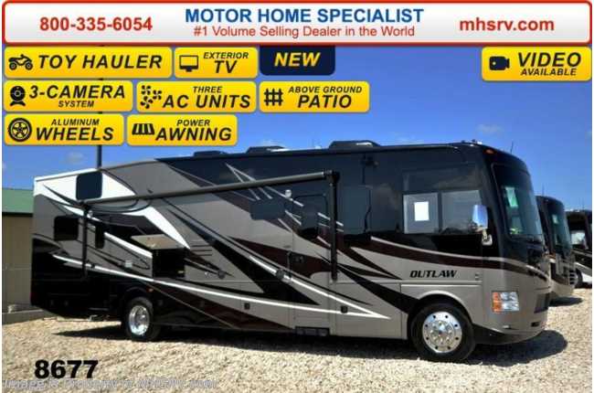 2015 Thor Motor Coach Outlaw Toy Hauler 37LS Patio, 26K Chassis, Pwr. Bunk, 4 TVs, 3 A/Cs