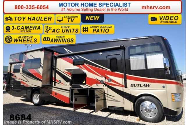 2015 Thor Motor Coach Outlaw Toy Hauler 37MD Patio, 26K Chassis, 2 Slide, 5 TV &amp; 3 A/Cs
