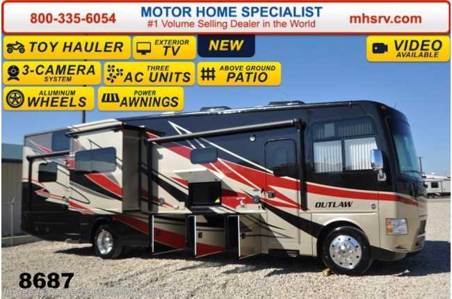 2015 Thor Motor Coach Outlaw Toy Hauler 37MD Patio, 26K Chassis, 2 Slides, 5 TVs &amp; 3 A/Cs