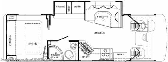 2015 Forest River Georgetown 270S W/OH Bunk, Ext Slide Tray, King Bed Floorplan