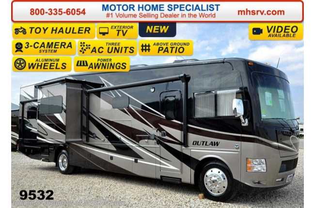 2015 Thor Motor Coach Outlaw Toy Hauler 37MD Patio, 26K Chassis, 2 Slides, 5 TVs &amp; 3 A/C