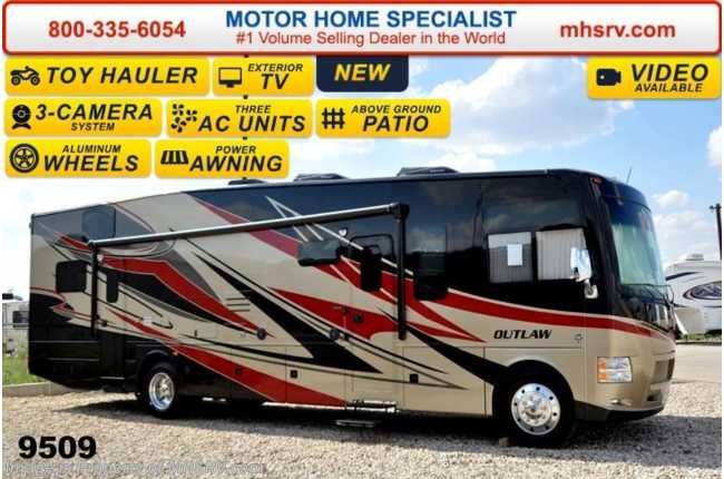 2015 Thor Motor Coach Outlaw Toy Hauler 37LS Patio, 26K Chassis, 4 TV, Pwr Bunk &amp; 3 A/C
