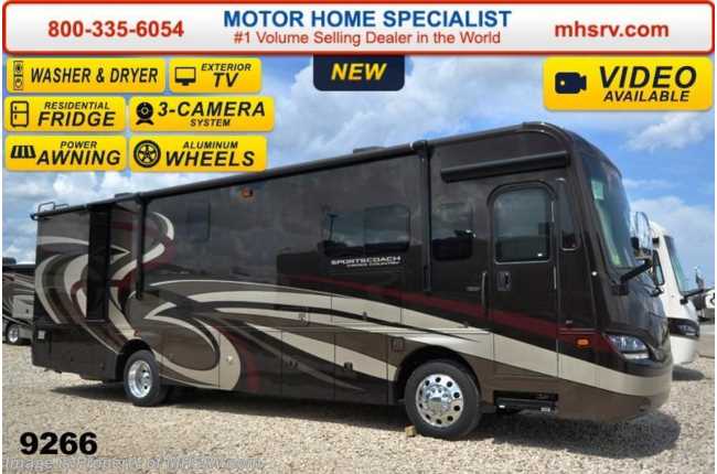 2015 Sportscoach Cross Country 360DL Fireplace, Res Fridge, Stack W/D, Sat, 340HP