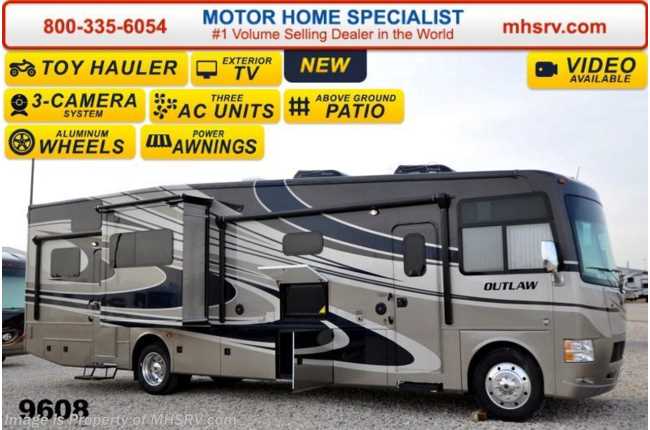 2015 Thor Motor Coach Outlaw Toy Hauler 37MD 26K Chassis, Patio, 2 Slides, 5 TV &amp; 3 A/C