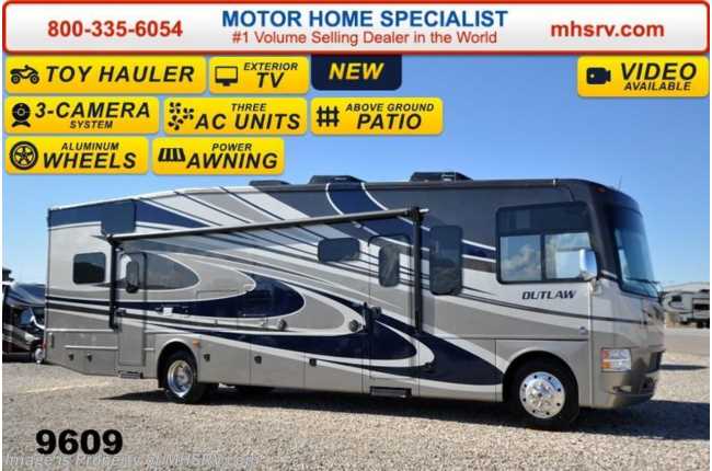 2015 Thor Motor Coach Outlaw Toy Hauler 37LS 26K Chassis, Patio, 4 TVs, Pwr Bunk &amp; 3 A/C