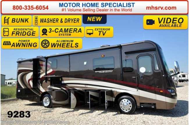 2015 Sportscoach Cross Country 361BH Bunk, Res Fridge, Stack W/D, Sat, 340HP