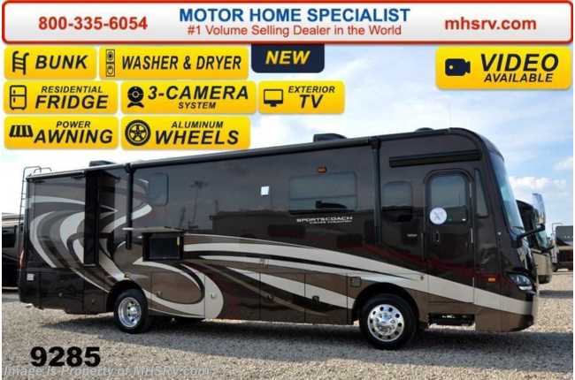 2015 Sportscoach Cross Country 361BH Bunk, Res. Fridge, Stack W/D, Sat, 340HP