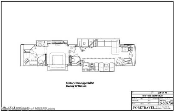 2015 Foretravel IH-45 Luxury Motor Coach MHS Custom Floor Plan Floorplan