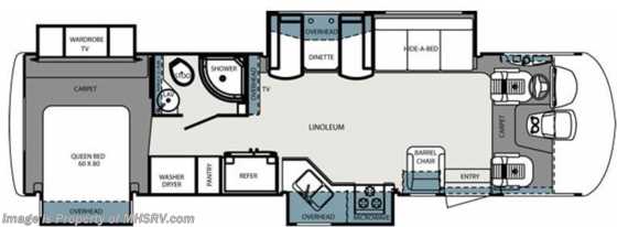2015 Forest River Georgetown XL 352 Black Diamond Bunk Model W/4 Slides &amp; Ext TV Floorplan