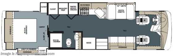 2015 Forest River Legacy 340KP-300 With Res Fridge, Stack W/D &amp; Ext TV Floorplan