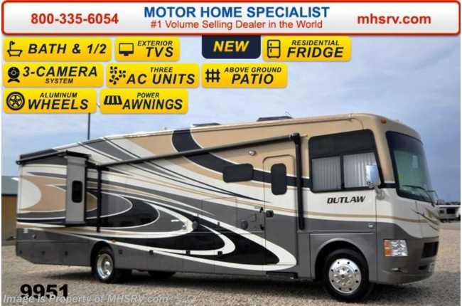 2015 Thor Motor Coach Outlaw Residence Edition 38RE (2) Ext TVs, Residential Fridge, Patio Deck