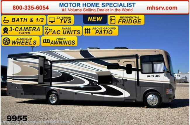 2015 Thor Motor Coach Outlaw Residence Edition 38RE 26K Chassis, Res. Fridge, Patio Deck