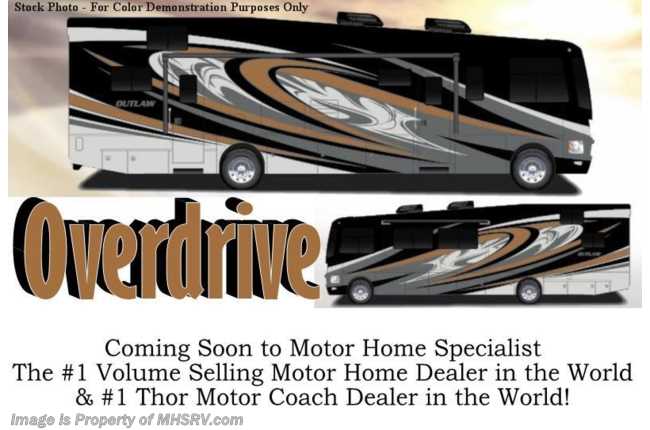 2016 Thor Motor Coach Outlaw Toy Hauler 37LS 26K Chassis, Patio, 3 TVs, Pwr Bunk &amp; 3 A/C