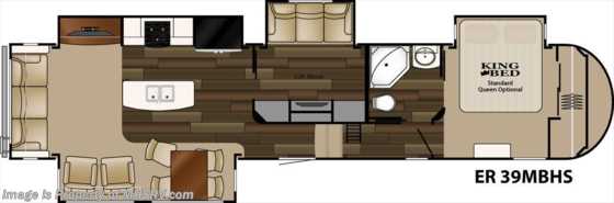 2016 Heartland RV ElkRidge 39MBHS W/2 A/C, King, 2 Pane Windows, Ext. Grill Floorplan