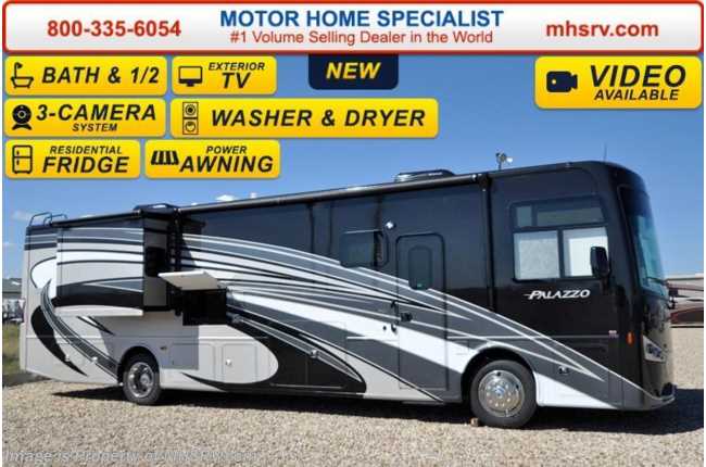 2016 Thor Motor Coach Palazzo 36.1 Bath &amp; 1/2, Ext TV, Pwr OH Bunk, Res. Fridge