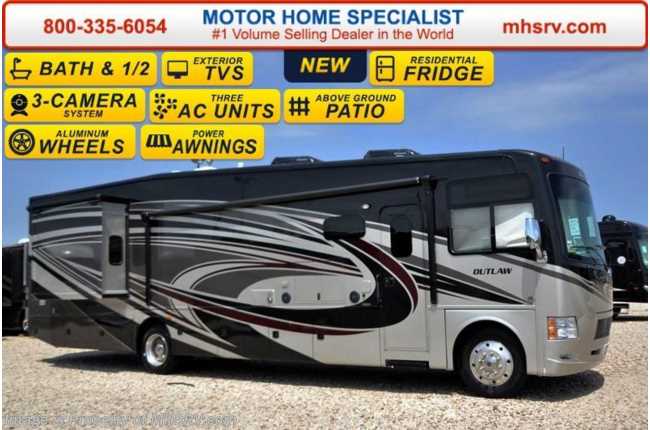 2016 Thor Motor Coach Outlaw Residence Edition 38RE Res. Fridge, Bath &amp; 1/2, 4 TVs, 26K Chassis