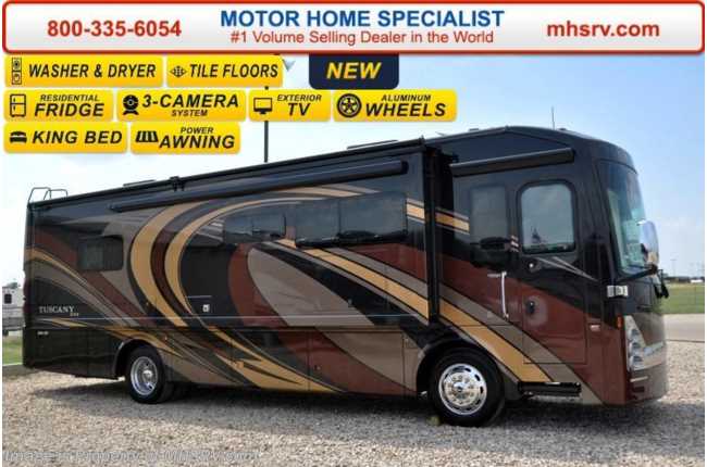 2016 Thor Motor Coach Tuscany XTE 34ST W/ 3 Slides, King Bed, Stack W/D, 48&quot; LED TV