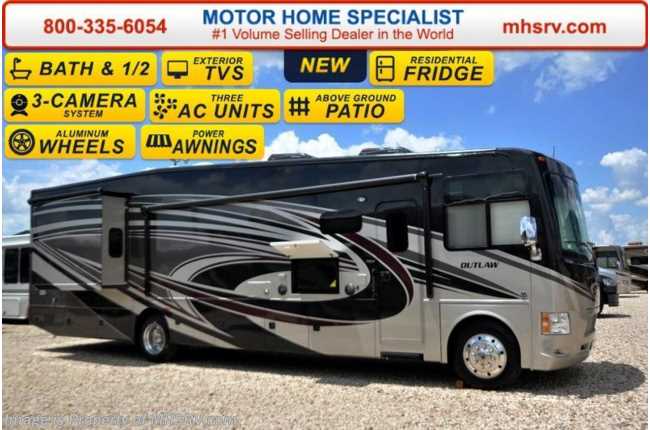 2016 Thor Motor Coach Outlaw Residence Edition 38RE Res Fridge, Bath &amp; 1/2, Ext. Patio, 26Chassis