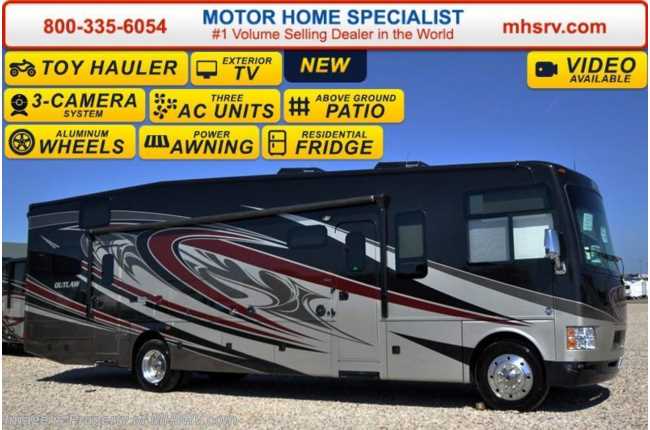 2016 Thor Motor Coach Outlaw Toy Hauler 37LS 26K Chassis, Patio, 3 TV, Pwr Bunk &amp; 3 A/Cs
