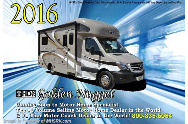 2016 Thor Motor Coach Four Winds Siesta Sprinter B+ 24ST Diesel RV W/2 Beds, Ext. TV, Dsl. Gen