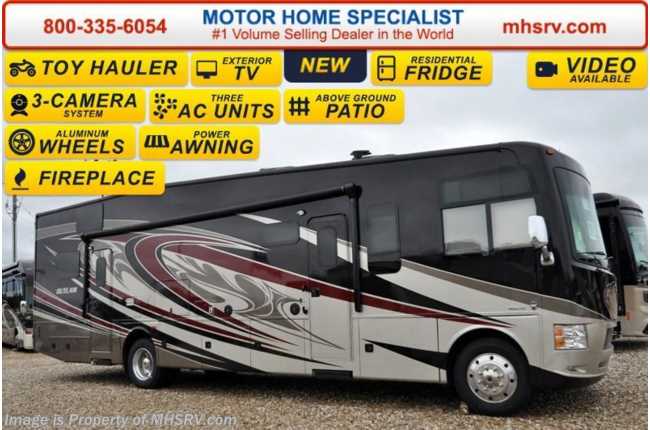 2016 Thor Motor Coach Outlaw Toy Hauler 37LS 26K Chassis, Patio, 3 TV, Pwr Bunk &amp; 3 A/C