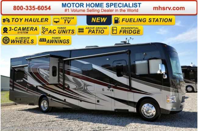 2016 Thor Motor Coach Outlaw Toy Hauler 37RB 26 K Chassis, Patio, 4 TV, Pwr Bunk &amp; 3 A/C