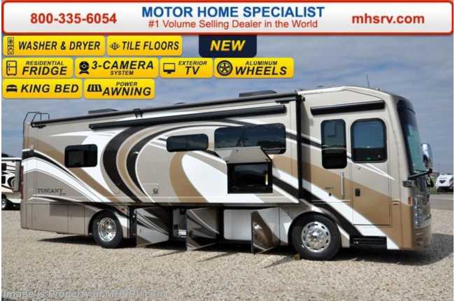 2016 Thor Motor Coach Tuscany XTE 34ST W/3 Slides, King Bed, Stack W/D, 48&quot; LED TV