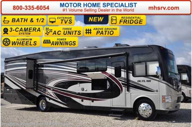 2016 Thor Motor Coach Outlaw Residence Edition 38RF Res. Fridge, Bath &amp; 1/2, 4 TVs, 26K Chassis