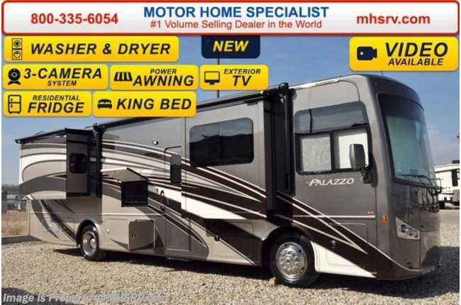 2016 Thor Motor Coach Palazzo 35.1 King Bed, Ext TV, Pwr OH Bunk, Res. Fridge