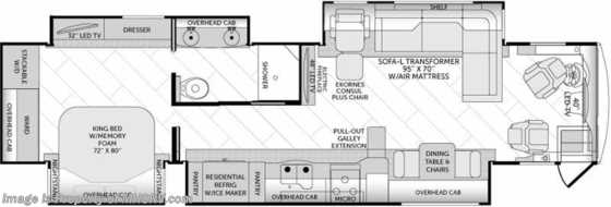 2016 American Coach American Allegiance 39A W/4 Slides for Sale at Motor Home Specialist Floorplan