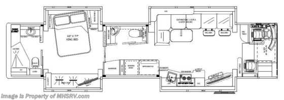 2017 Prevost H3-45 Quad Slide, Bath &amp; 1/2 by Outlaw Coach Floorplan