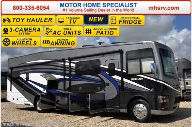 2017 Thor Motor Coach Outlaw Toy Hauler 37BG Bunk Beds, 26K Chassis, Patio, 13&apos; Garage &amp; 3