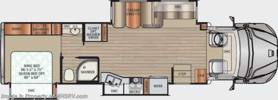 2017 Dynamax Corp DX3 36FK W/3 Slides, Aqua-Hot, King Bed, 9.0L Cummins Floorplan