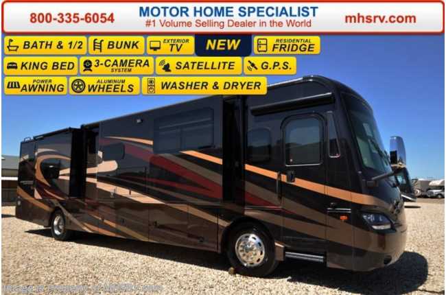 2017 Coachmen Cross Country 404RB Bath &amp; 1/2, Pwr Salon Bunk, King Bed and W/D