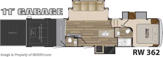 2017 Heartland RV Road Warrior RW362 Bunk Model, Bath & 1/2 Floorplan