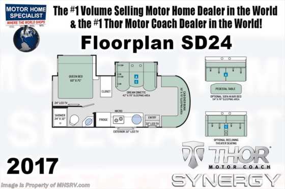 2017 Thor Motor Coach Synergy SD24 Sprinter Diesel RV for Sale W/Theater Seats Floorplan