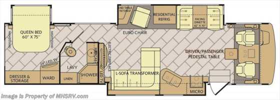 2017 Fleetwood Bounder 36Y W/Pwr Loft, W/D, Res Fridge, Fireplace, 4 TVs Floorplan