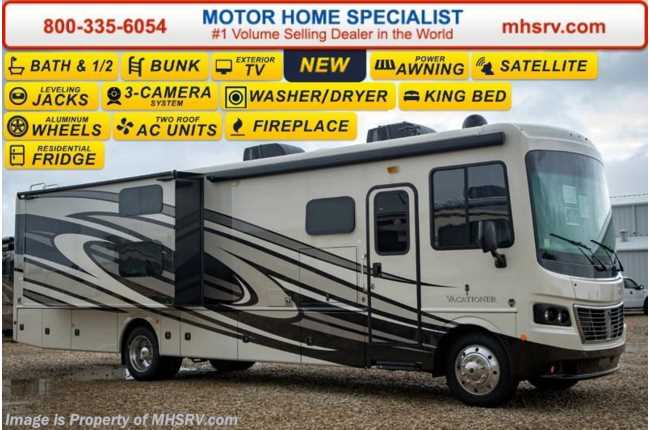 2017 Holiday Rambler Vacationer 36H Bath &amp; 1/2 Bunk Model RV for Sale W/King Bed